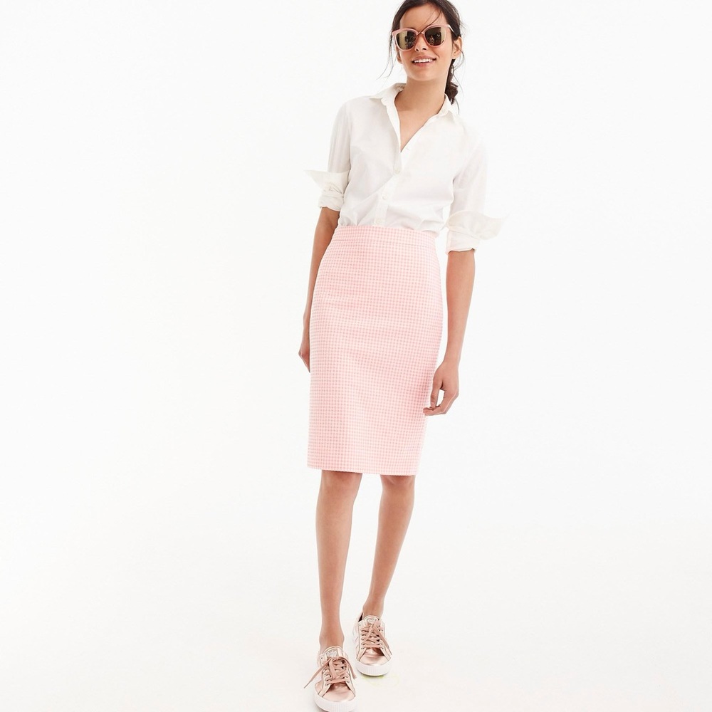 J.Crew No. 2 Pencil Skirt In Gingham Seersucker
